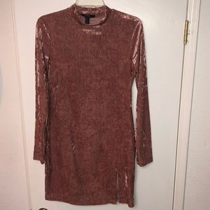Forever 21 velvet pink dress with slit